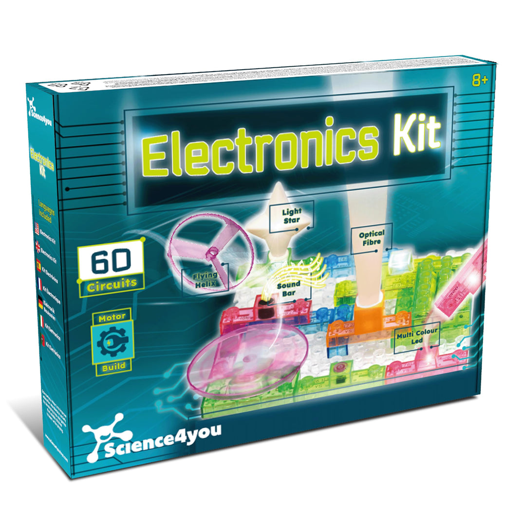 Science4you Elektronikset für Kinder – Schaltkreis-Set, Roboter-Bausatz, 60 Experimente mit Motor Ba