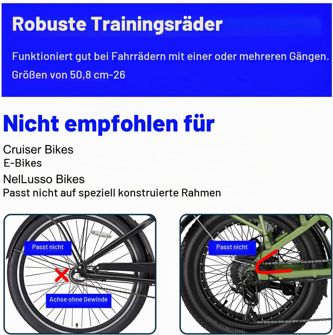 MOSHAY Roll Over Bild zu Zoom in Fahrrad Training Räder passt 16 18 20 22 24 Zoll Kinder variable Fa