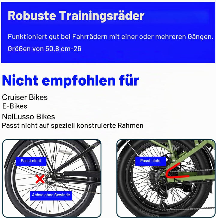 MOSHAY Roll Over Bild zu Zoom in Fahrrad Training Räder passt 16 18 20 22 24 Zoll Kinder variable Fa
