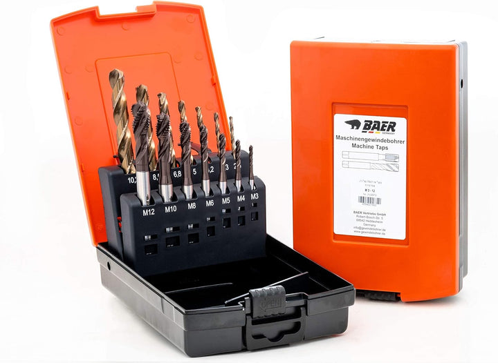 BaerCoil BAER UniTap Gewindeschneider Set Profi HSSE plus Bohrpaste: Gewindebohrer Sackloch - Kernlo