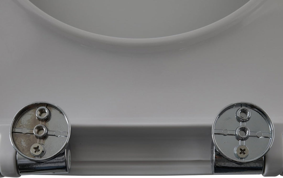 axentia WC-Sitz mit einer Duroplast Absenkautomatik, weisser Kunsstoff Toilettensitz ca. 45 x 37 x 3