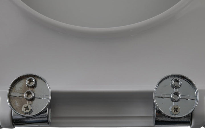 axentia WC-Sitz mit einer Duroplast Absenkautomatik, weisser Kunsstoff Toilettensitz ca. 45 x 37 x 3