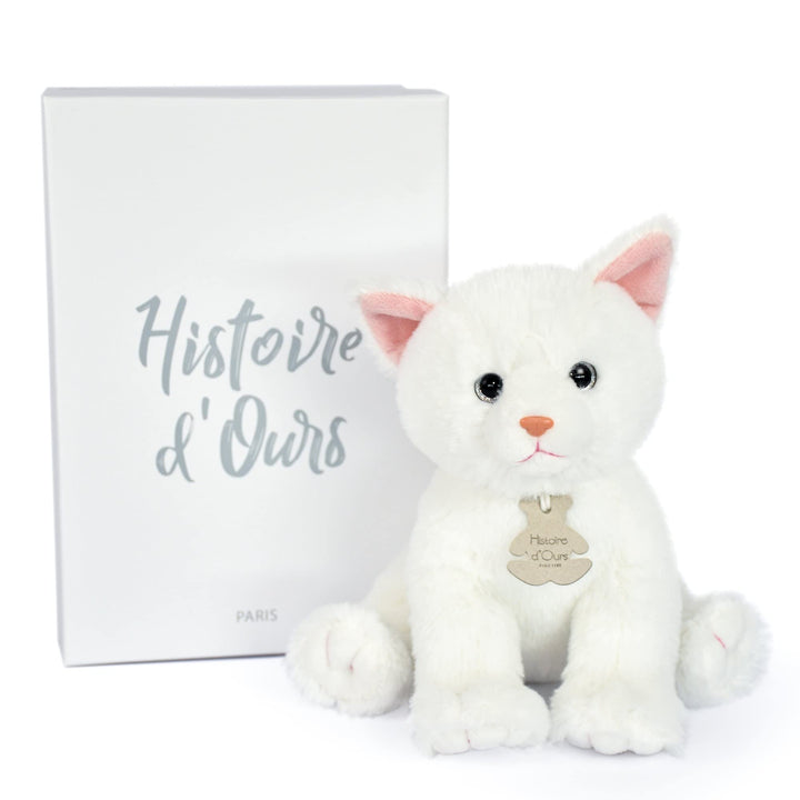 Histoire d'ours - Plüschtier Katze – Weiss – 18 cm – A la Landagne – HO3155 Katze 18 cm Weiss, Katze
