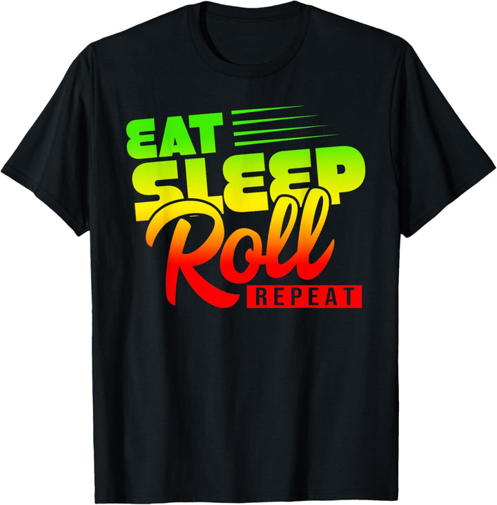 Schlaf essen Roll Repeat Reggae Rasta T-Shirt