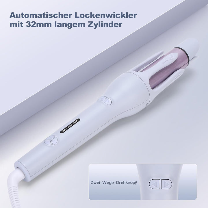 32mm Lockenstab Automatisch, 2 in 1 Lockenstab und Glätteisen mit Keramikbeschichtung, 3 Temp(160℃-2