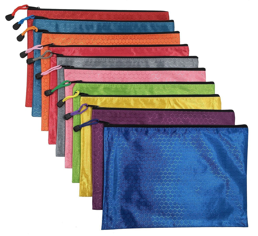 MMY - 10 Stück Dokumentenmappe mit Perlen, matt, Fussball, Tasche, PVC, Reissverschluss, Dokumentenm