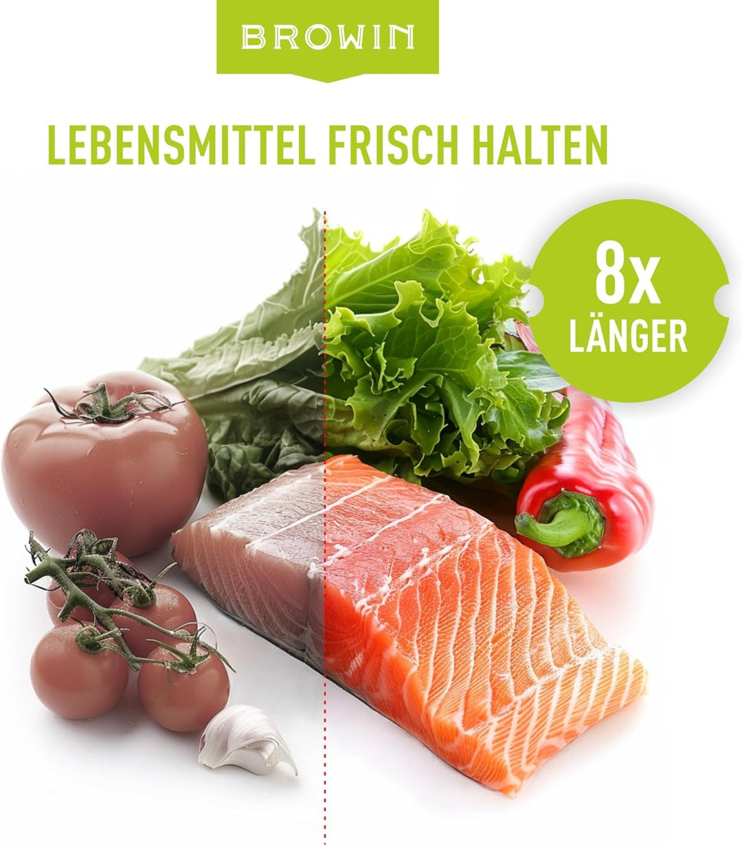BROWIN® Molettierte Beutel für Vakuumiergerät 320634 | Hochwertige Vakuumbeutel für Lebensmittelverp