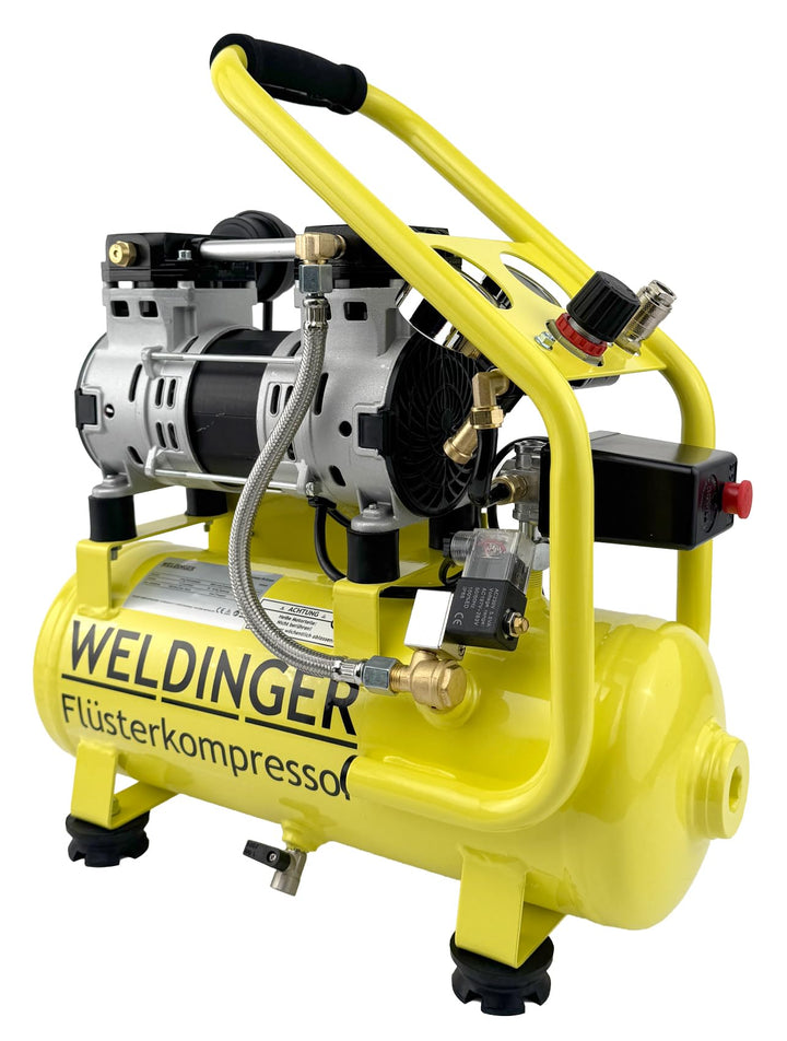 WELDINGER Flüster Kompressor FK 65 pro 750 W 90 l Luftabgabe innenbeschichteter Tank 9 bar max. FK 6