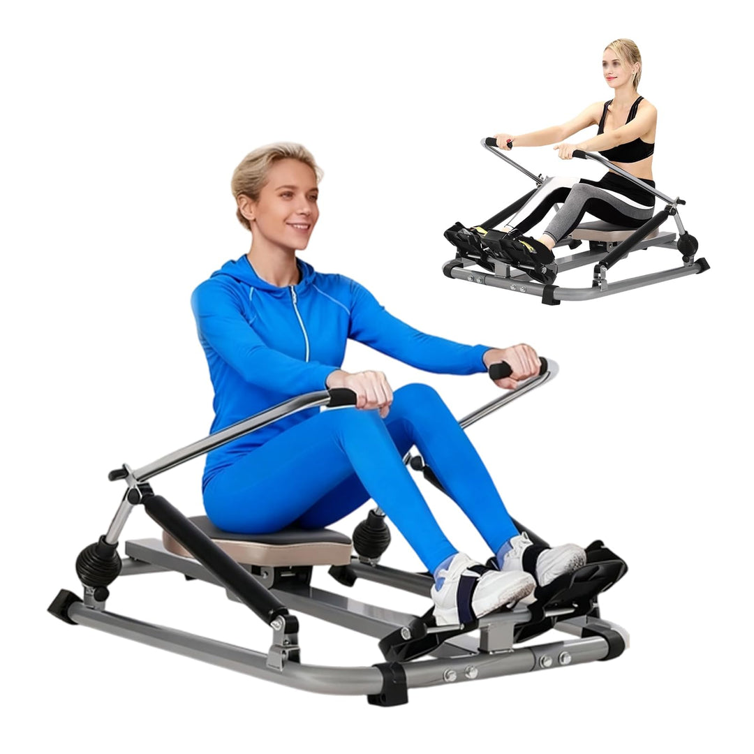 3 in 1 Rudergerät für zuhause, Beinpresse rudergeräte, Bauchtrainer & Römische Fitnessgerät mit 2 In