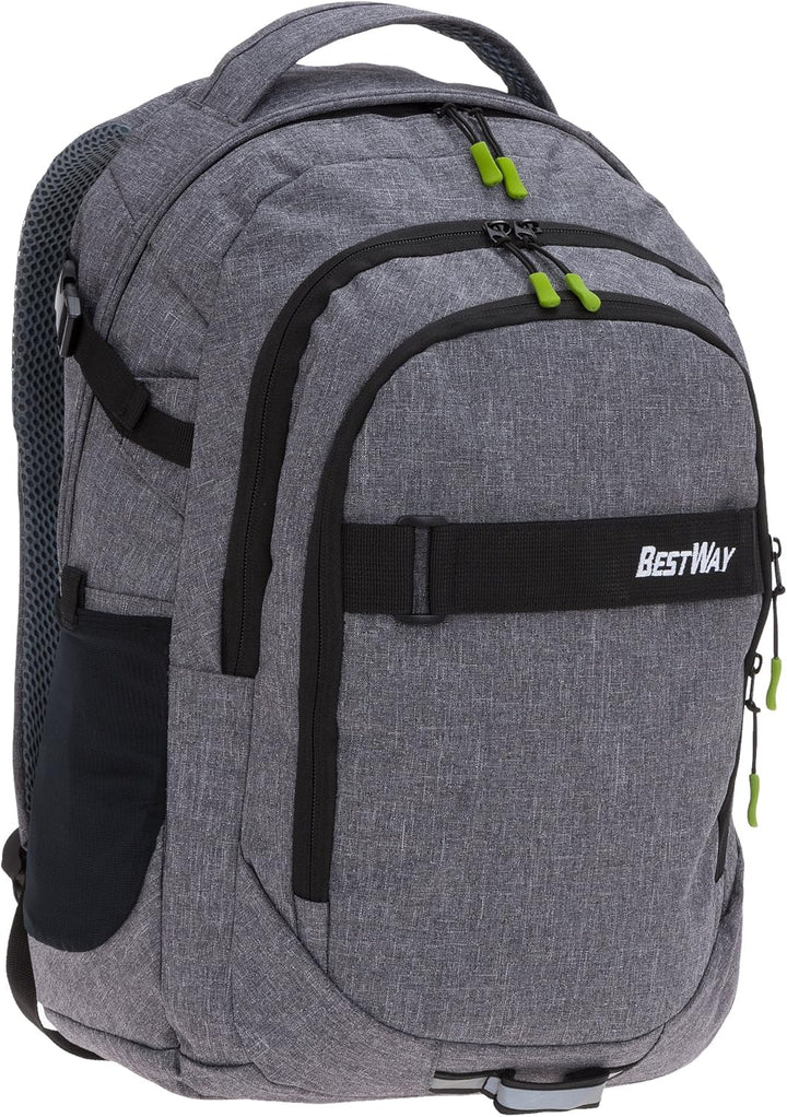2 Teile Set Bestway Schulrucksack Packer Rucksack Schultasche 40177 + Trinkflasche (Dark Side (grau)
