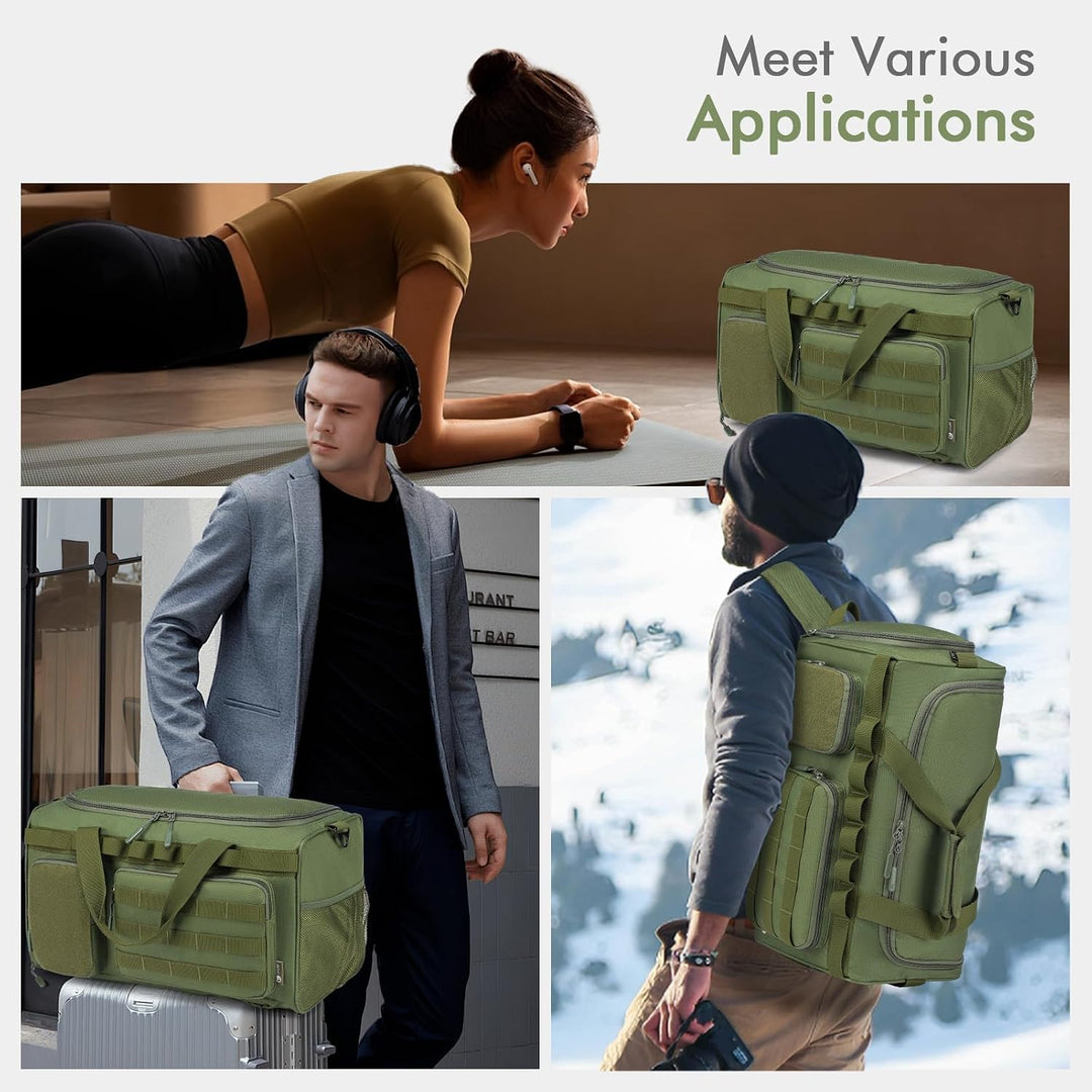 BAGZY Taktischer Reisetasche Sporttasche Herren mit Schuhfach Gym Tasche Rucksack 40L Trainingstasch