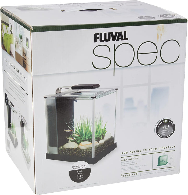 Fluval Spec 3 Nano Aquarium, mit 10L Fassungsvermoegen, in schwarz Spec 3 Single schwarz, Spec 3 Sin