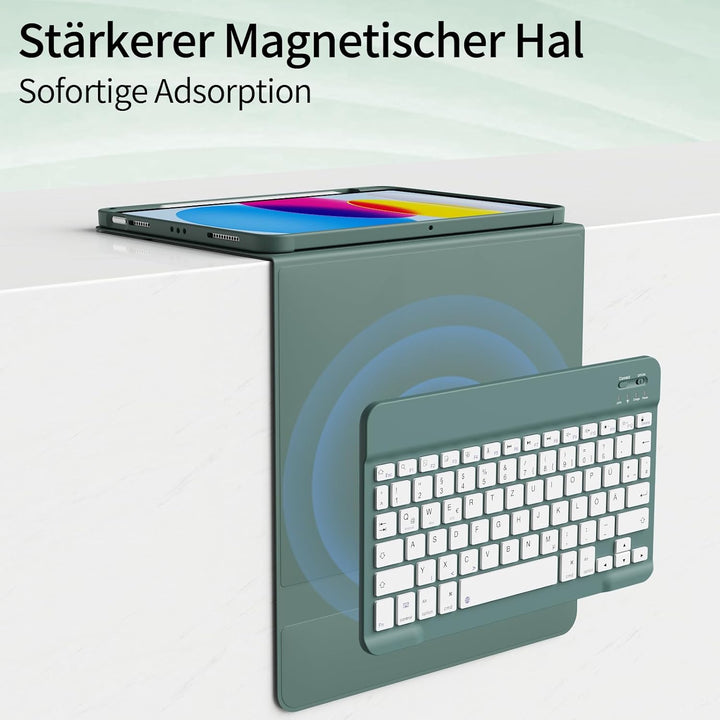 Tastatur Hülle für iPad (A16) 11. Generation/iPad 10. Generation 10,9 Zoll 2025/2022, Rechte Stiftsc