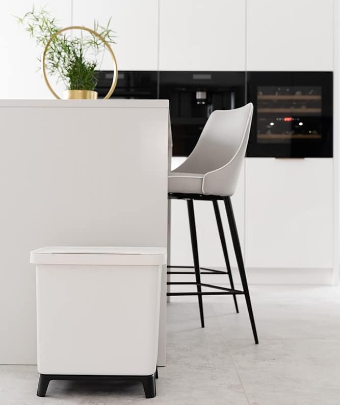 Mülleimer 4er Set 4x 10L Müllbehälter Abfalleimer 40L Mülltrennsystem Müllsammler Set Einsätze Müllt