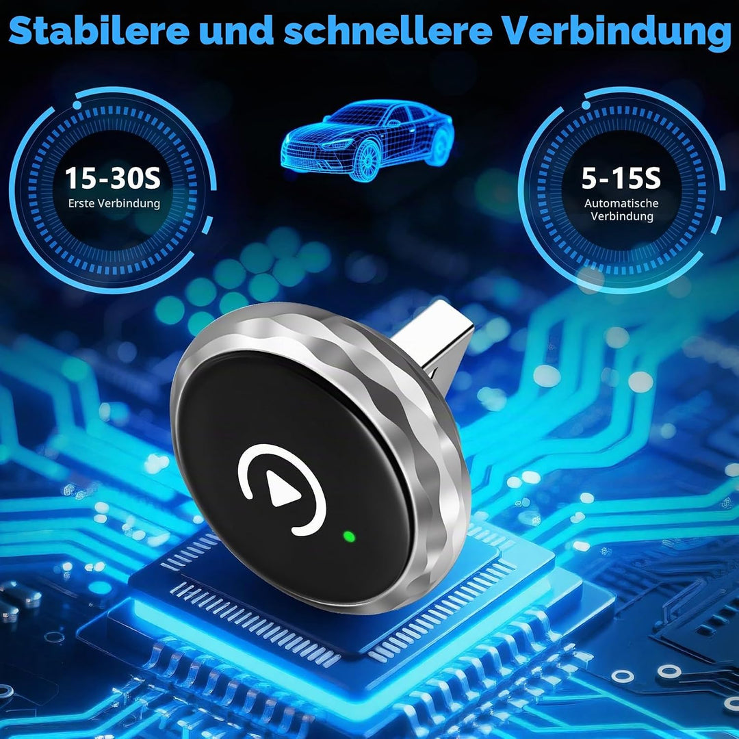 2 in 1 Wireless CarPlay &amp; Android Auto Adapter, Bluetooth 5.3 + 5.8GHz WiFi, Kabelloser CarPlay Adap