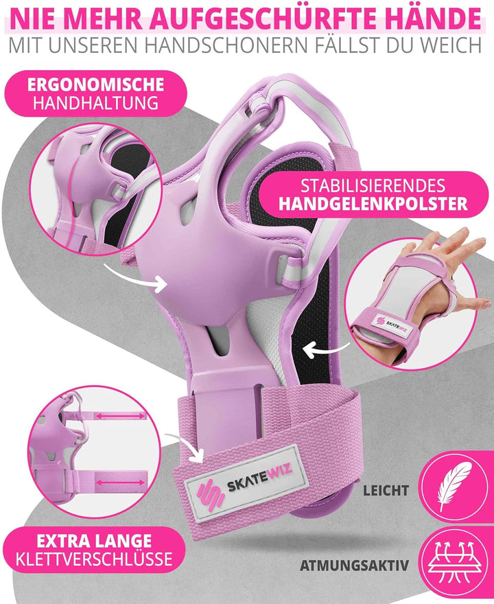 SKATEWIZ Skate Protektoren Set - Für Kinder, Jugendliche und Erwachsene von Deutschem Hersteller [6e