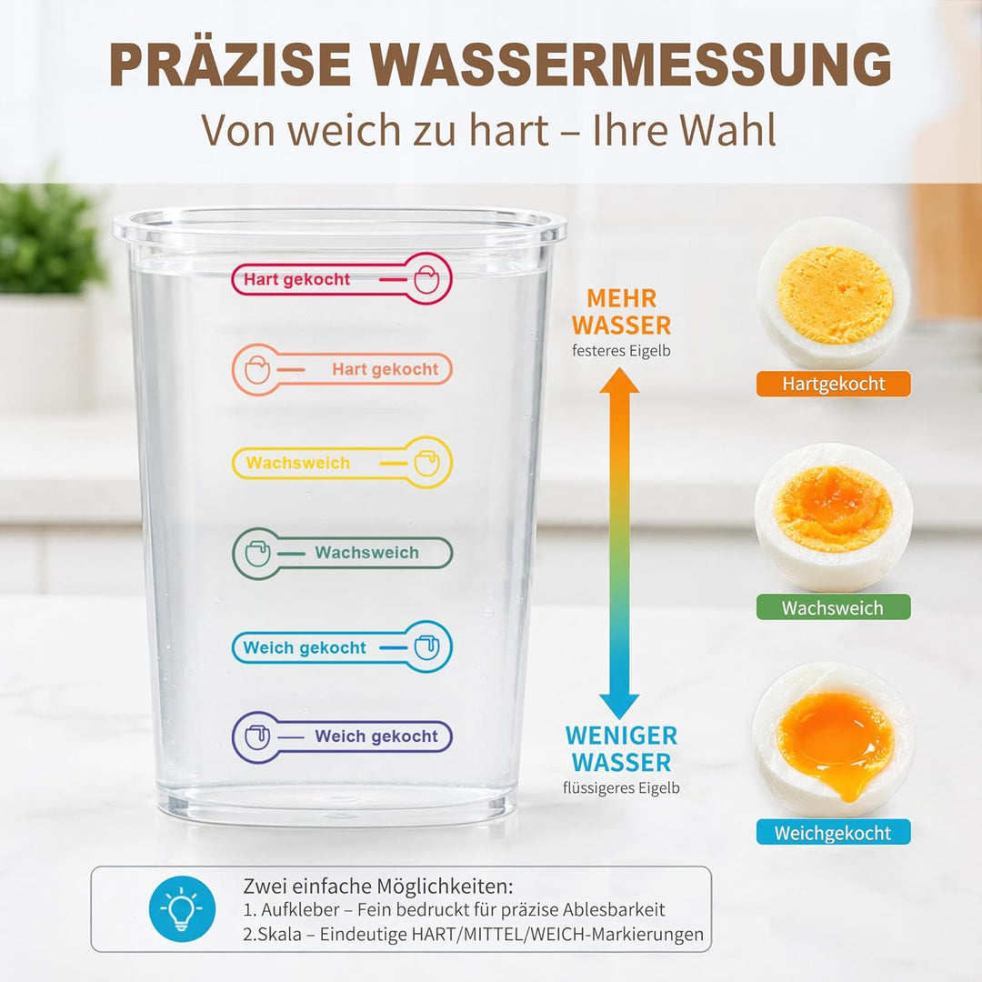 Eierkocher für 1-7 Eier, Eierkocher Testsieger, Egg Cooker Computergesteuerte Kontrolle, Egg Boiler