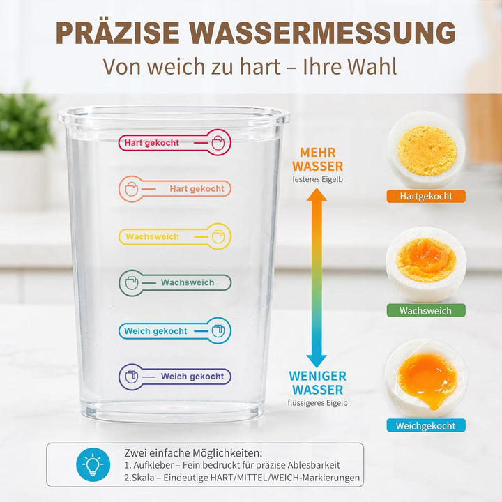 Eierkocher für 1-7 Eier, Eierkocher Testsieger, Egg Cooker Computergesteuerte Kontrolle, Egg Boiler