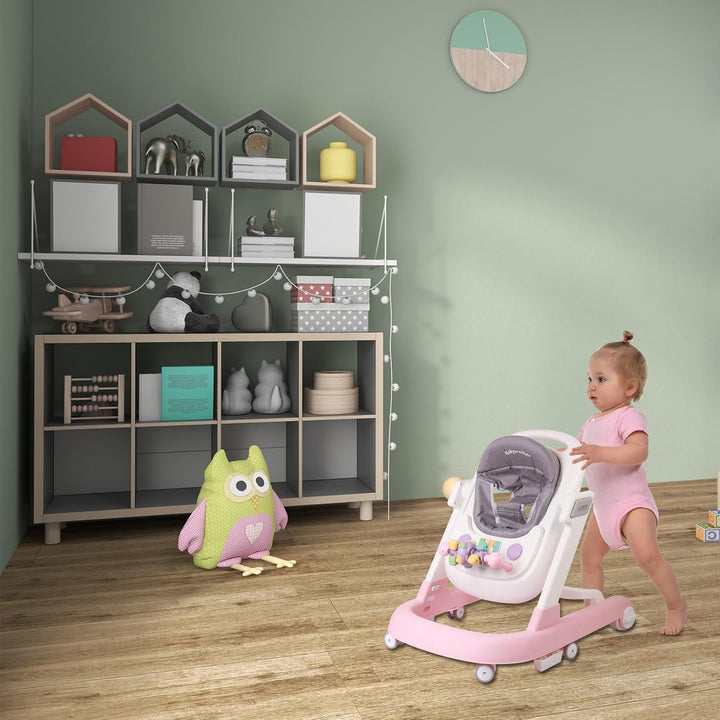 OHMG 4-in-1 Lauflernhilfe für Babys mit interaktivem Multiaktivitätstablett mit abnehmbarer Musik, h
