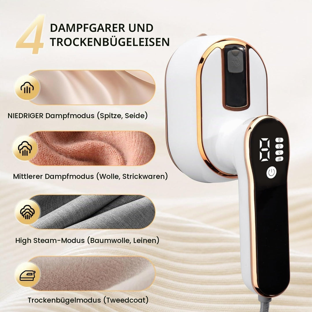 Mini Dampfbügeleisen, Steamer Dampfglätter 2 in 1 für Trocken- und Nassbügeln, Tragbares Reisebügele