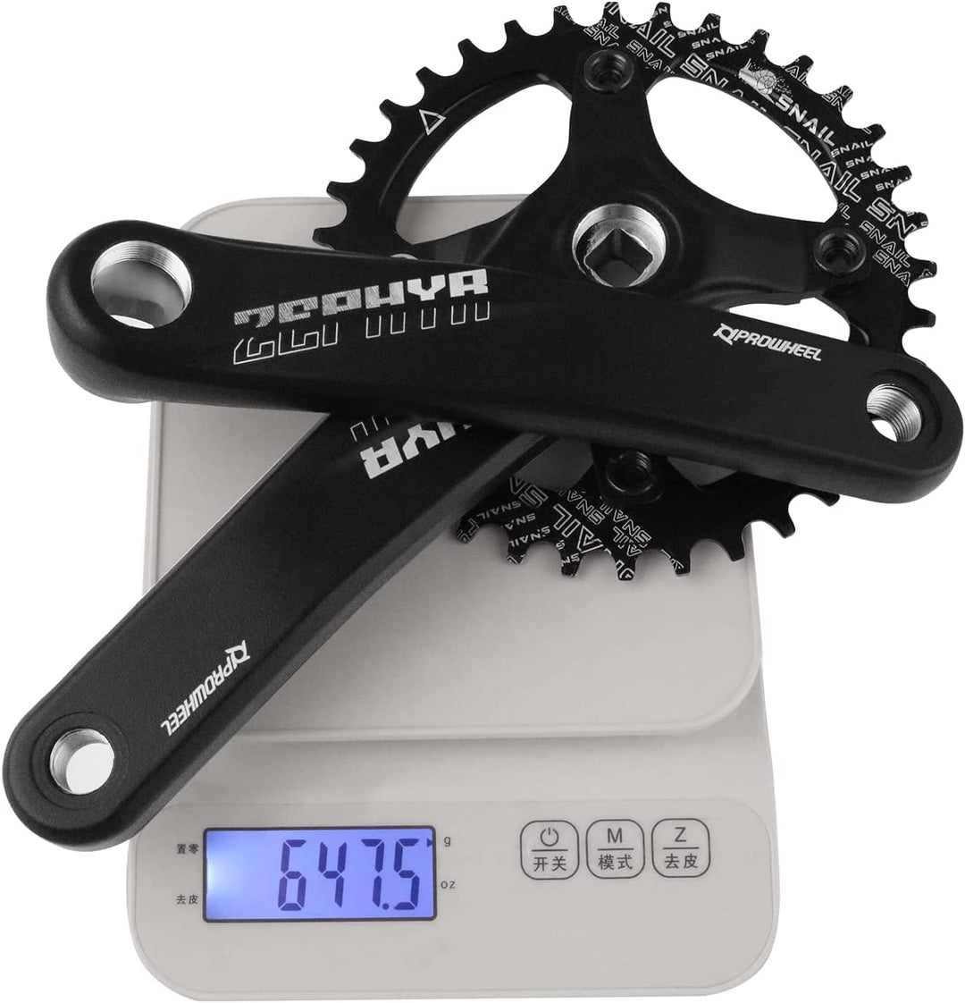 splumzer 170mm Vierkantkurbel für Mountainbike mit 104 Lochkreis 32/34/36/38T Kettenblatt, Wide Narr