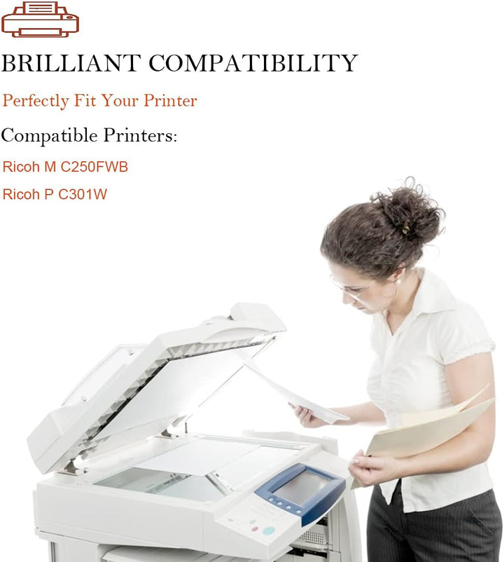ASEKER Kompatibler Tonerkartusche M C250H für Ricoh M C250FWB, P C301W Drucker, 6,900 & 6,300 Seiten