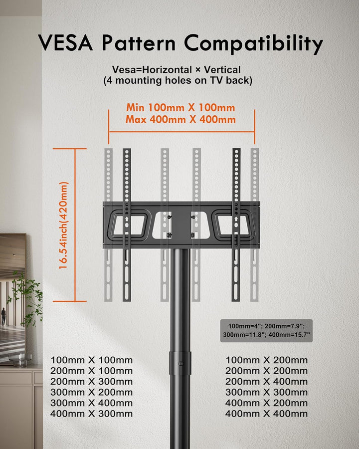 FORGING MOUNT TV Ständer Rollbar für 23-60 Zoll Plasma/LCD/LED Fernseher | Fernsehständer mit Rollen
