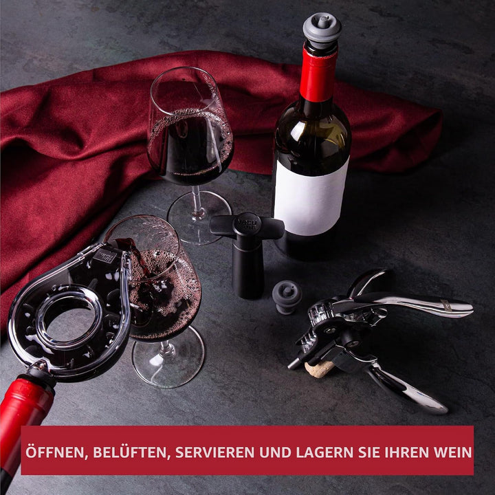Vacu Vin 3890760 Air Deluxe Wine Accessory Set, Kunststoff, Schwarz
