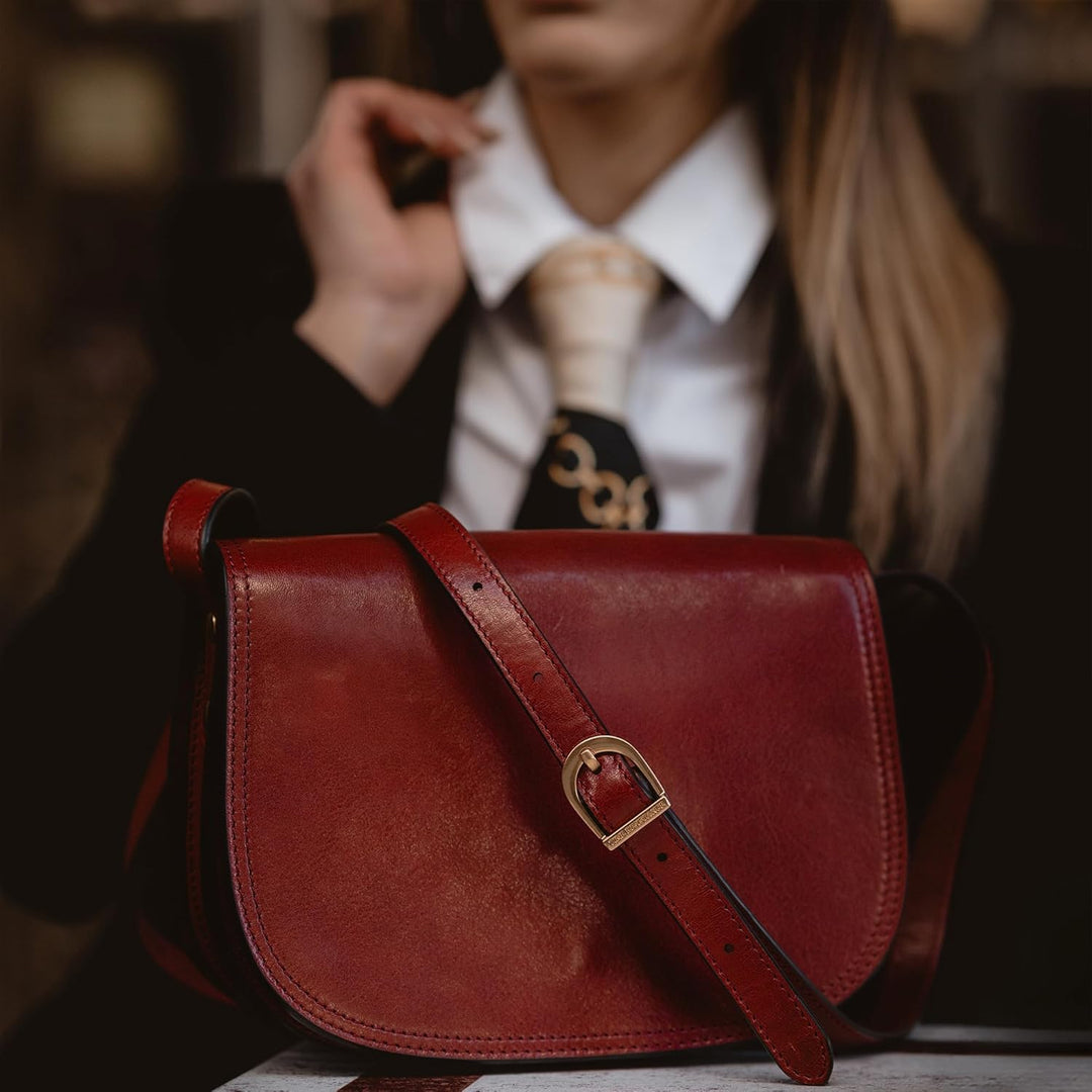 Time Resistance Leder Umhängetasche Damen - Messenger Bags - Arbeitstasche Damen - Schultertasche -