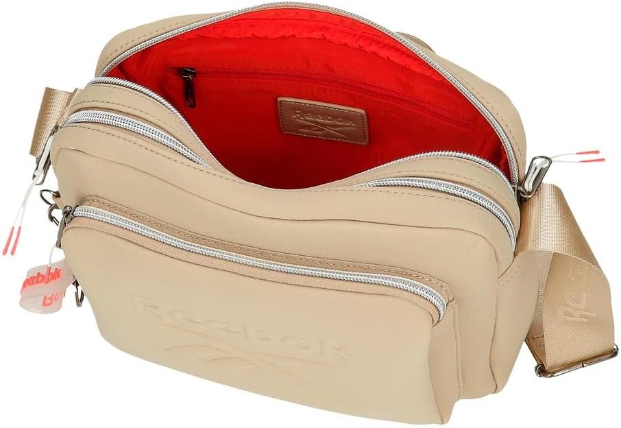 Reebok Noah Flat Umhängetasche Beige 19x13x3 cm Polyester Bandolera plana Taupe, Bandolera plana Tau