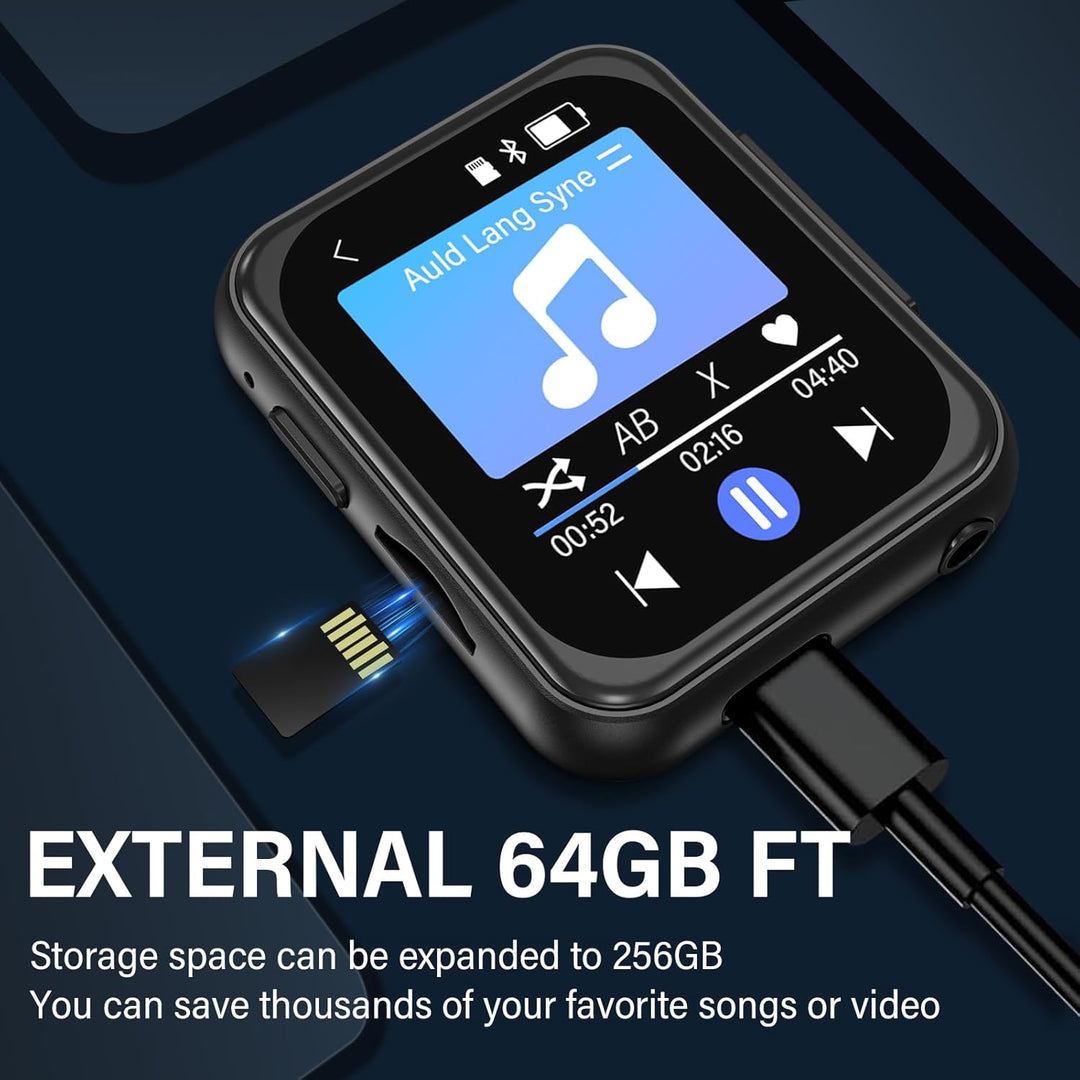 64GB MP3 Player Bluetooth 5.4 mit Kamera, 2.0 Zoll Musik Player 64.0 GB, 64.0 GB