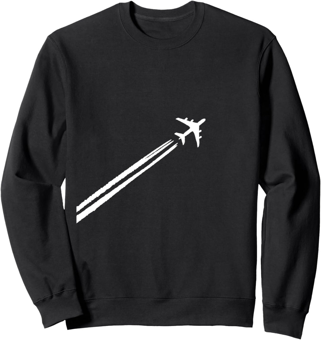 Flugzeug Kondensstreifen Contrails Pilot Planespotter Sweatshirt