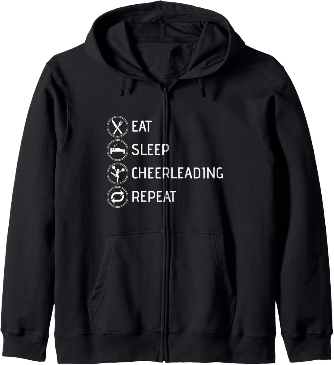 Eat Sleep Cheerleading Repeat Cheerleader Geschenk Kapuzenjacke