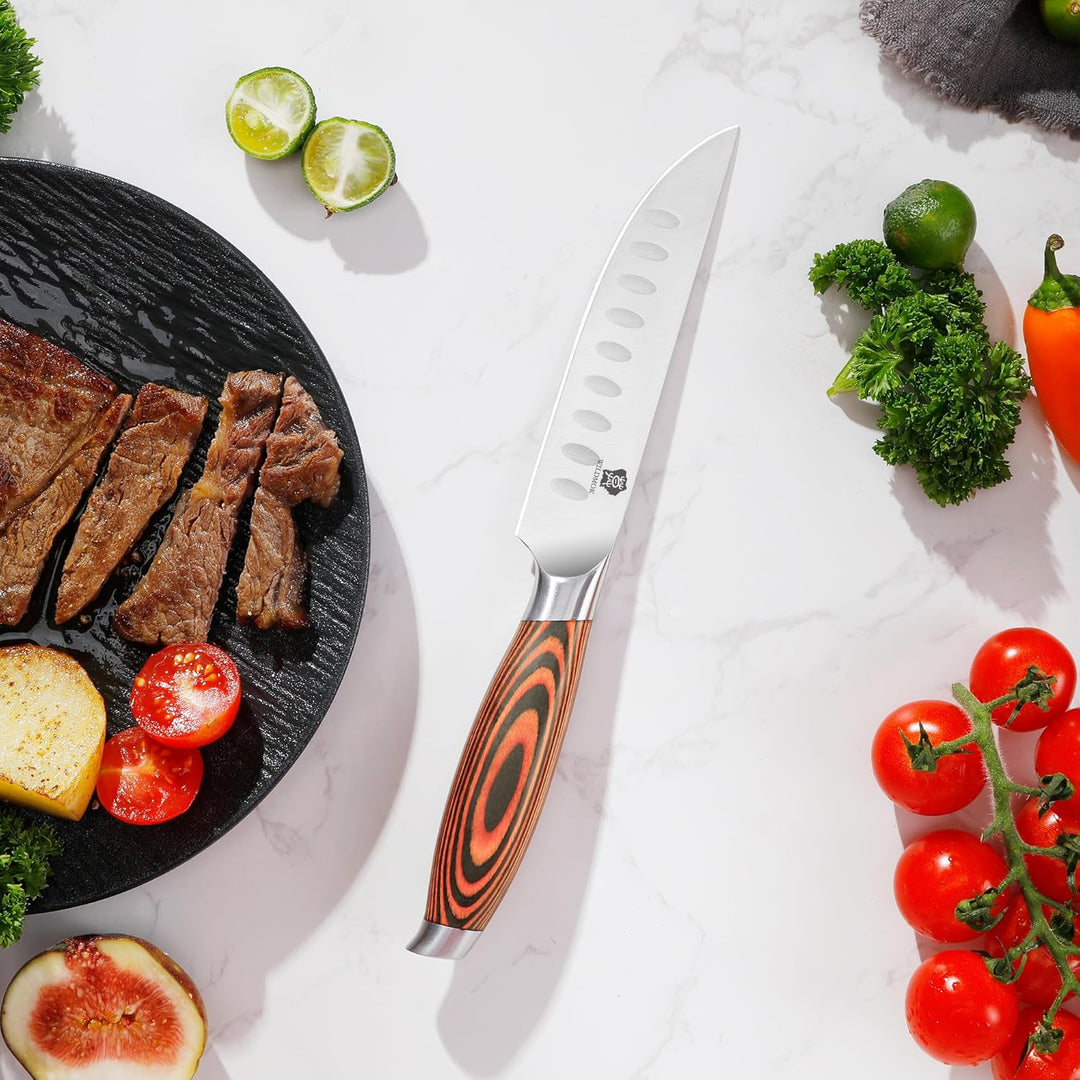WILDMOK 4-teilig Steakmesserset 12,8cm Klinge aus Deutschem Stahl, Ergonomischer Griff Steakhouse Me