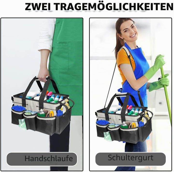 Boczif Reinigungs-Caddy-Tasche, tragbar, mit Griff, Schultergurten und Abnehmbarer Trennwand, Werkze