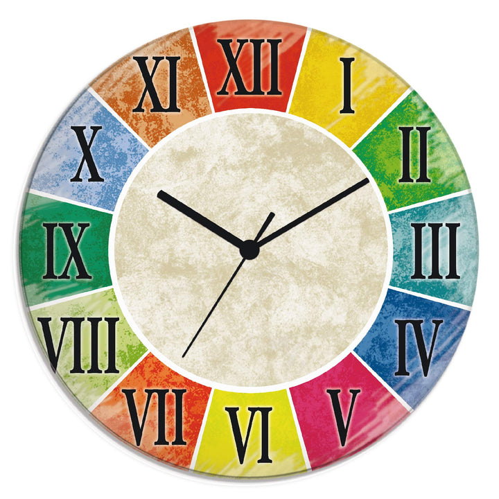 ARTLAND Wanduhr ohne Tickgeräusche Glas Quarzuhr Ø 30 cm Rund Lautlos Römische Ziffern Zahlen Römisc