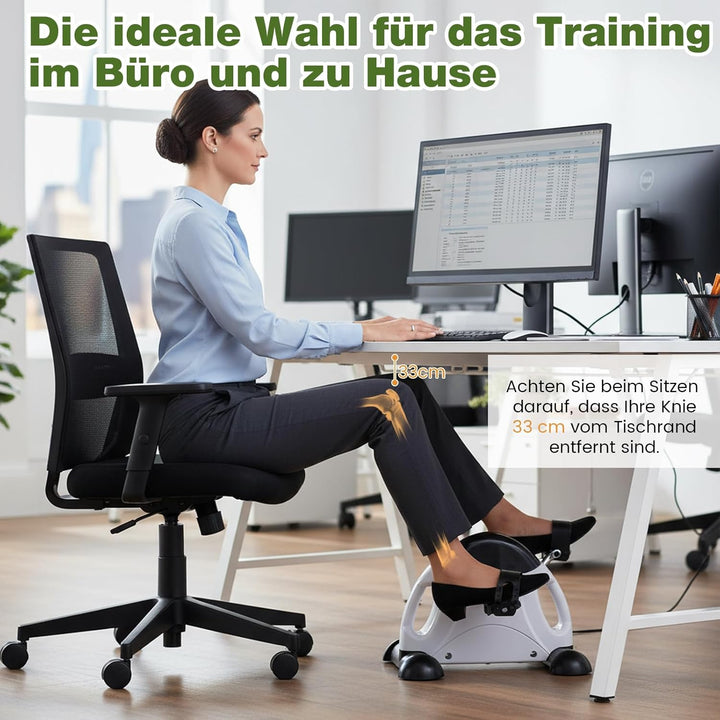 GYMAX Mini-Heimtrainer, Beintrainer mit Widerstandsregler & LCD-Anzeige, pedaltrainer für Arme & Bei