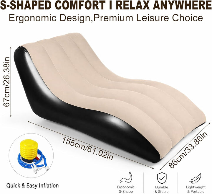 RANJIMA Aufblasbares Sofa, Aufblasbare Liege, Aufblasbar Liegestuhl mit Luftpumpe, Wasserdichtes Auf