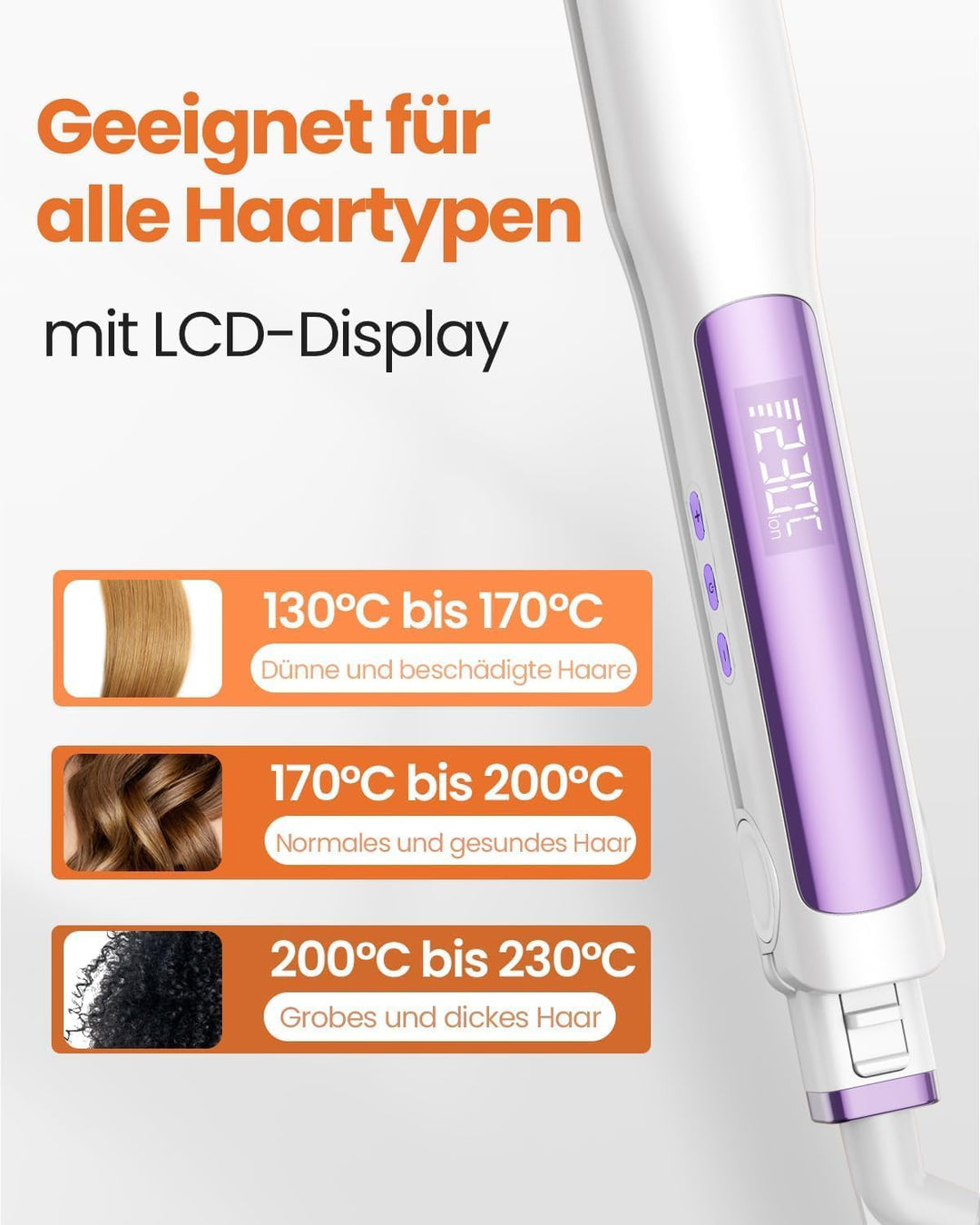 Faszin 2 in 1 Glätteisen Locken und Glätten, Titanplatten Ionen Haarglätter für einen glatten Stil,