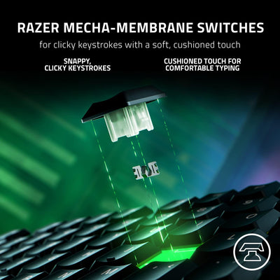 Razer Ornata V3 - Flache Mecha-Membran-Gaming Tastatur (Hybrid Mecha-Membran-Switches, Magnetische S