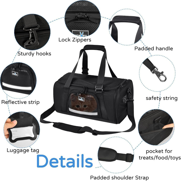 Wakytu Erweiterbare Transportbox für Haustiere von Fluggesellschaften zugelassen Katzentransportbox