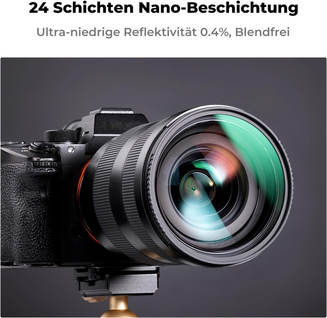 K&F Concept D-Serie 77MM MCUV Pro UV-Filter Slim MC UV Schutzfilter Ultraviolett-Filter, 77MM