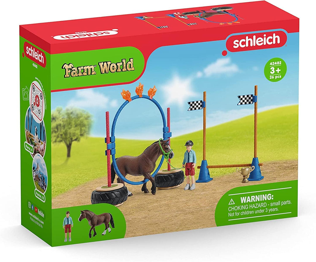 Schleich Farm World | Pony Agility Rennen 42482 | 26 Teile neue Verpackung, neue Verpackung