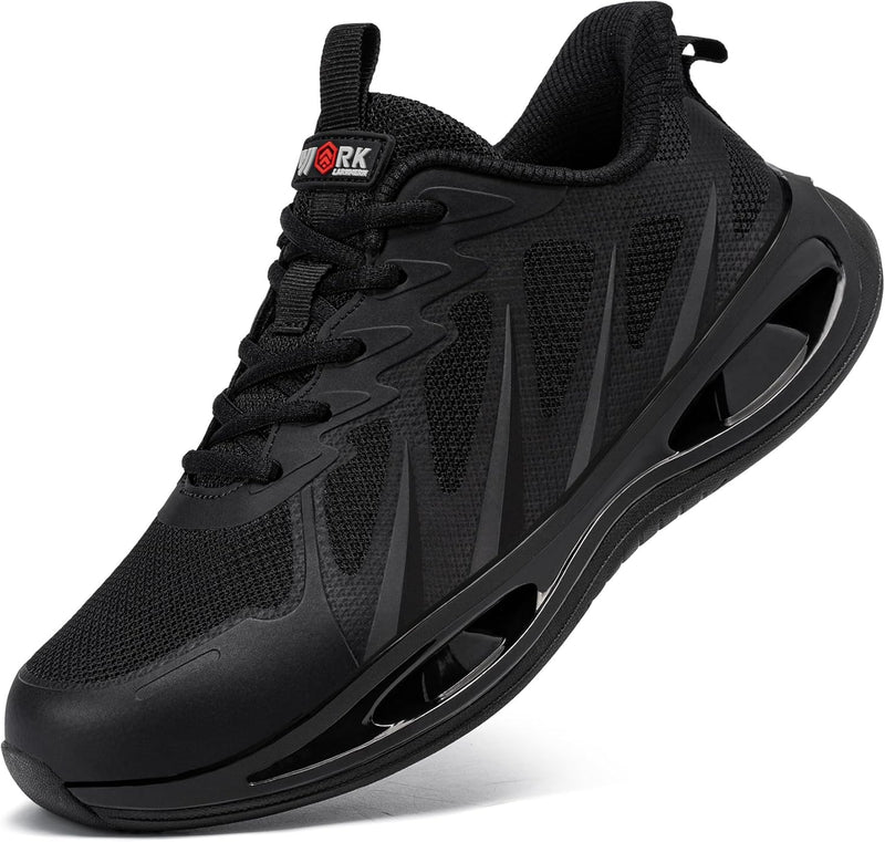 LARNMERN Sicherheitsschuhe Herren Arbeitsschuhe Leichte Stahlkappenschuhe Bequeme Antishock Atmungsa