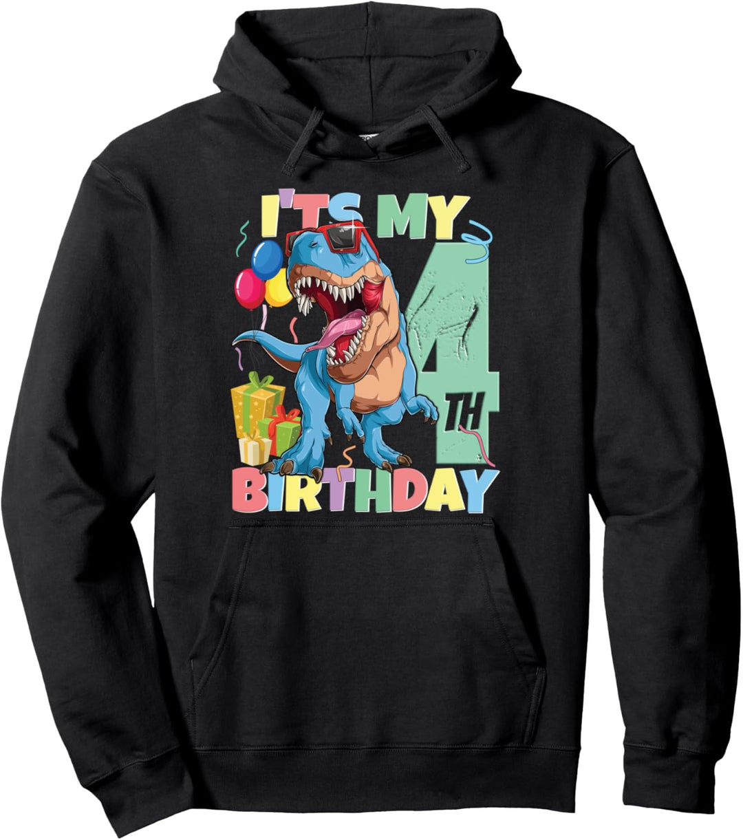 T-Rex 4. Geburtstag Junge Mädchen 4 Jahre 2018 Dinosaurier Pullover Hoodie