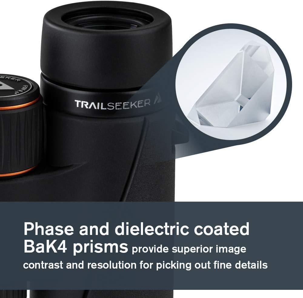 Celestron 71404 TrailSeeker 8 x 42mm Dachkantgläser mit dielektrisch beschichteter Linse, BaK-4-Pris