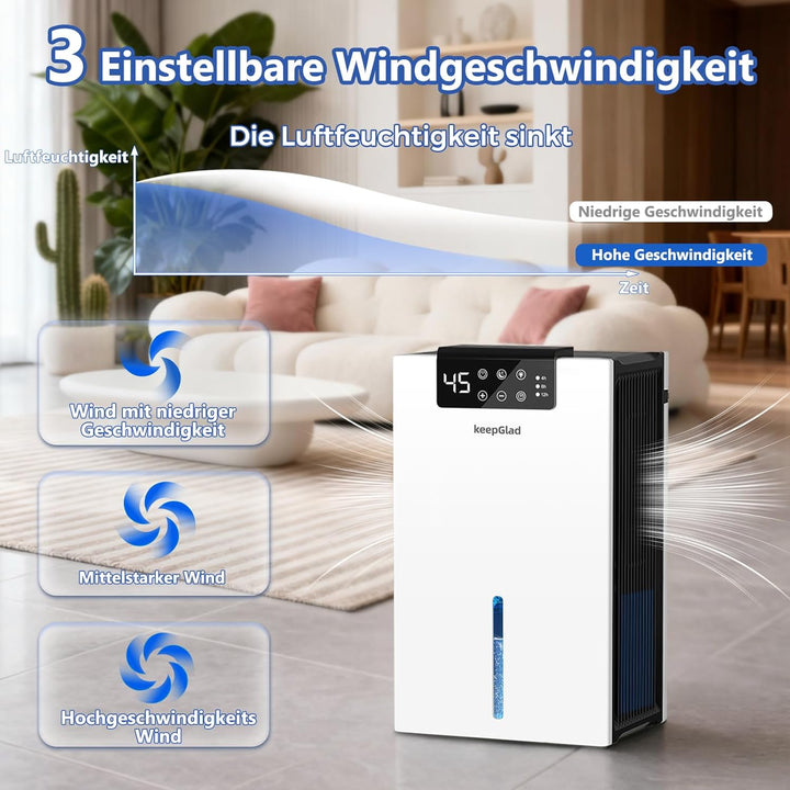Luftentfeuchter Elektrisch 2800ml, 28dB Leiser Energiesparender Raumentfeuchter mit Filter, für Kell