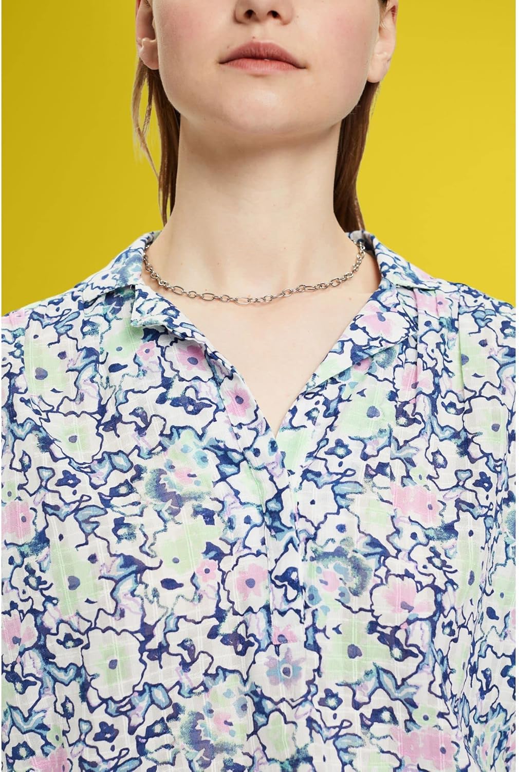 ESPRIT Baumwollbluse mit Blumen-Print