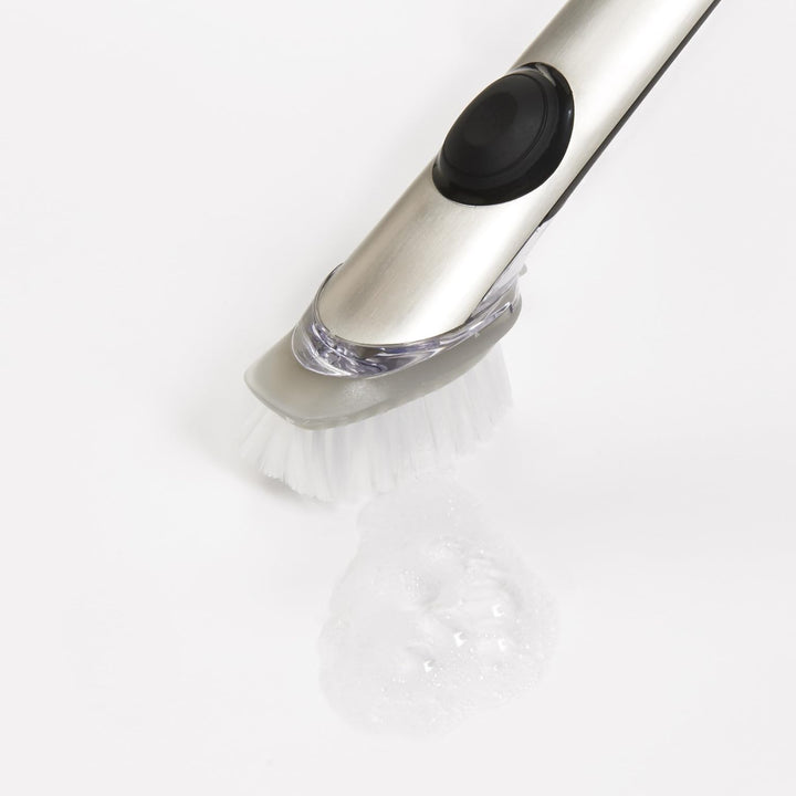 OXO Steel Seifenspender, Spülbürste, Nachfüllpack, 2 Stück, Synthetik, Weiss, 2 Count (Pack of 1), 2