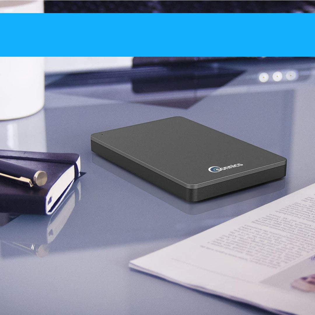 Sonnics 1TB Grau Externe tragbare Festplatte Typ C USB 3.1 kompatibel mit Windows-PC, Mac, Smart TV,